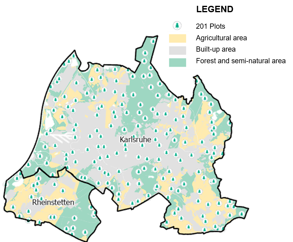 GrüneLunge Research Plots in Karlsruhe and Rheinstetten.