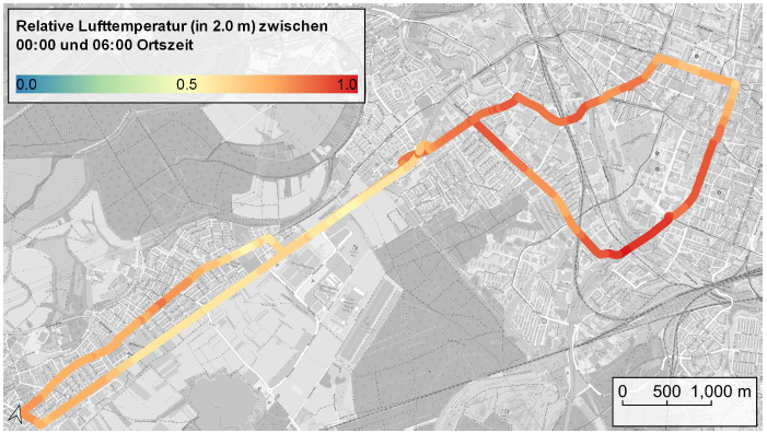 Lufttemperatur Karlsruhe Rheinstetten (0-6 Uhr Ortszeit)